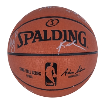 2015-16 Los Angeles Lakers Team Signed Basketball with 15 Signatures Including Kobe Bryant - Final Season (Lakers LOA) 